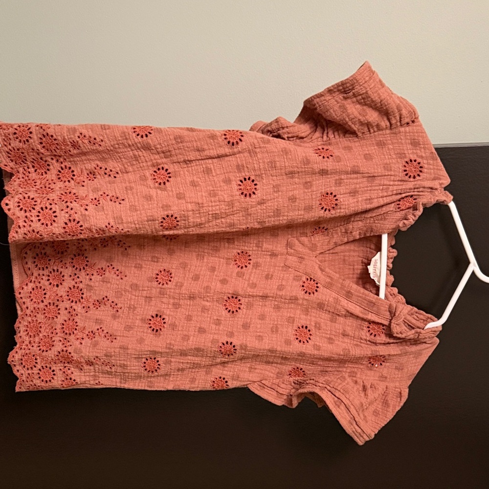 Solitaire Rust Embroidered Blouse - Picture 4 of 4